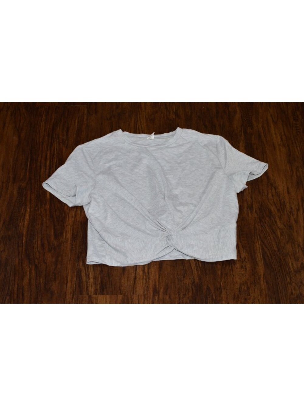 Womens Size Large Light Gray Cropped T-shirt Minimalist Casual Athleisure Y2K